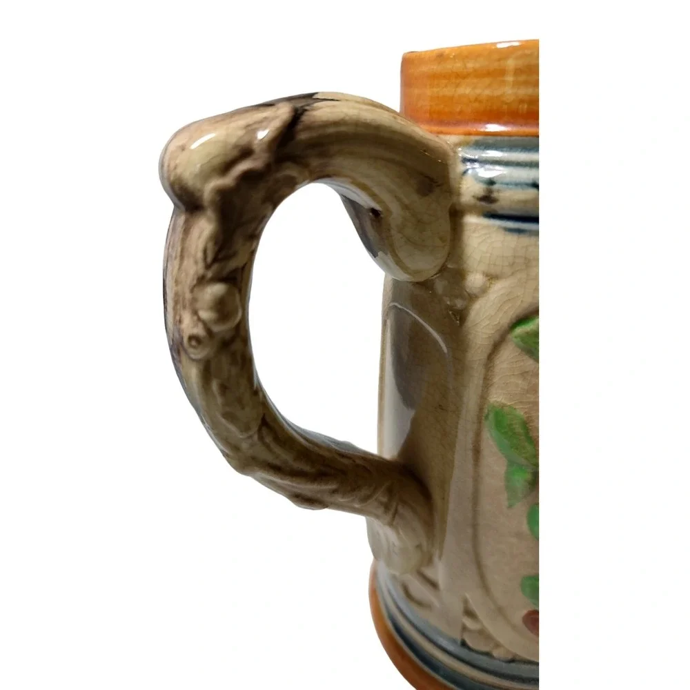 Vintage Beer Stein 3D Hand Painted Made in Japan Pub Bar Music Scene 7.25 in SEE